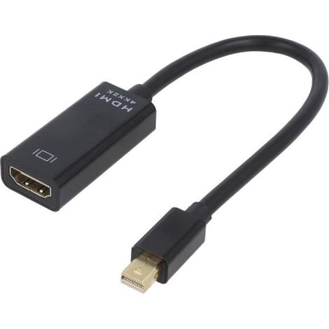 Adaptateur DisplayPort 1.2 HDMI 1.3 femelle mini DisplayPort prise male 4K UHD 0.15m - noir