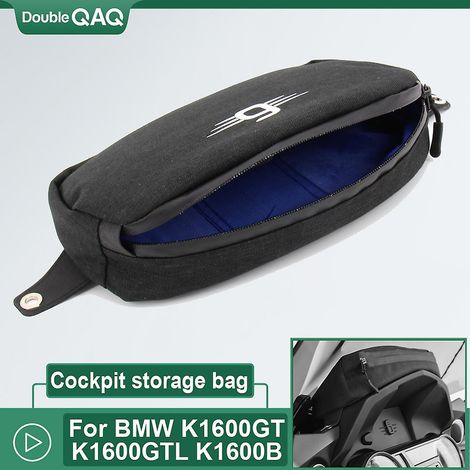 Sacoche de cockpit pour moto BMW K1600B, K1600GT, K1600GTL et K1600 Grand America. Sacoche de tête, sac de rangement, sac intérieur. (1/4)