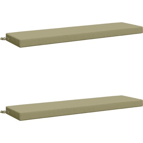 Coussins de banc 2 pièces SOEST 100 % polyester Vert clair vidaXL