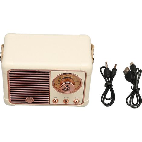 Enceinte Bluetooth Vintage Jaune - Son HiFi Stéréo, Transmission Rapide, Faible Consommation, Portable pour Intérieur et Extérieur (1/5)