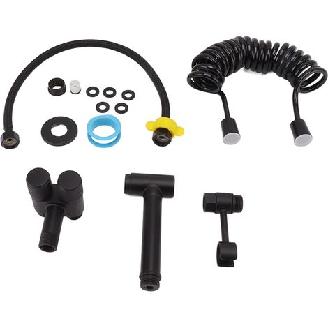 Toilet Bidet Sprayer Kit Modern Brass High Pressure Women Toilet Spray for Bathroom Black (1/5)