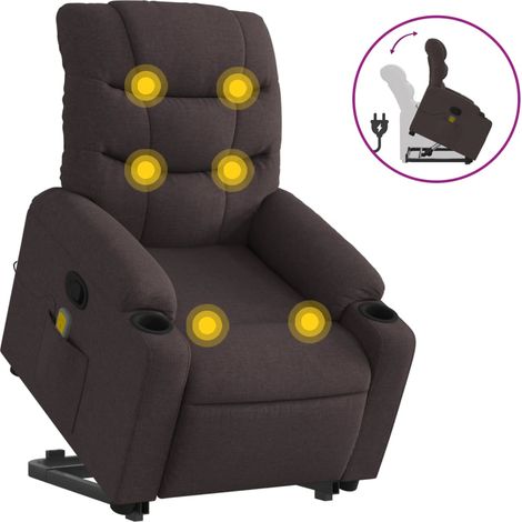 Maison Exclusive - Massagesessel mit Aufstehhilfe Dunkelbraun Sto