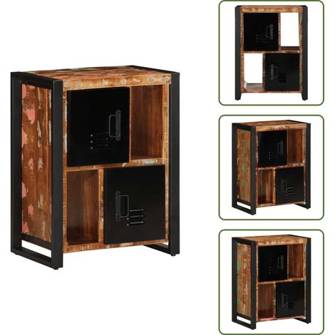 vidaXL Buffet multicolore 55x35x70 cm bois massif récupération