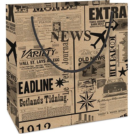 Geschenktasche Zeitung 20 x 21 cm Geschenkpapier