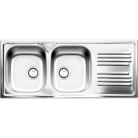 Apell TM1162ILBC Serie Atmosfera Lavello Acciaio Prelucidato da Incasso Gocciolatoio a Sinistra 2 Vasche 116x50cm