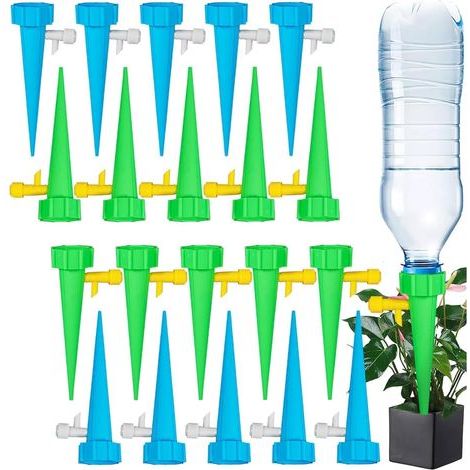 Irrigation Goutte à Goutte Kit, 20pcs Goutte à Goutte Bouteille, Arroseur Automatique Plantes avec Vannes, pour Jardin Maison Potager Arrosage Intérieur Extérieur (1/5)