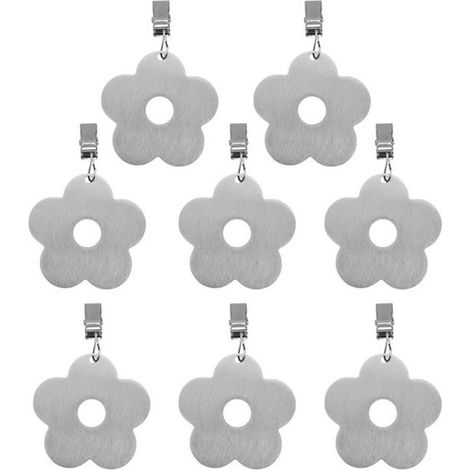 8 poids de nappe robustes, pinces à nappe en acier inoxydable en forme de fleur, poids de nappe, pinces à nappe en forme de fleur, 6,4 cm (1/5)