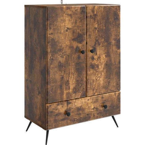 Sideboard Smoked Oak 66 x 34.5 x 95 cm Engineered Wood vidaXL