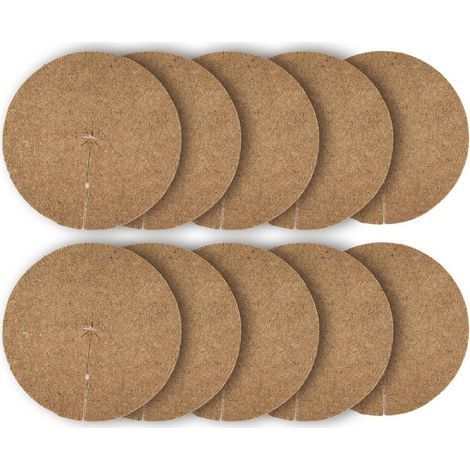10 Disques de Paillage en Fibre de Coco Naturel Ø 30 cm - 900g/m² - Tapis de Protection Contre Les Mauvaises Herbes, Isolation Thermique et Protection Naturelle des Plantes (1/5)