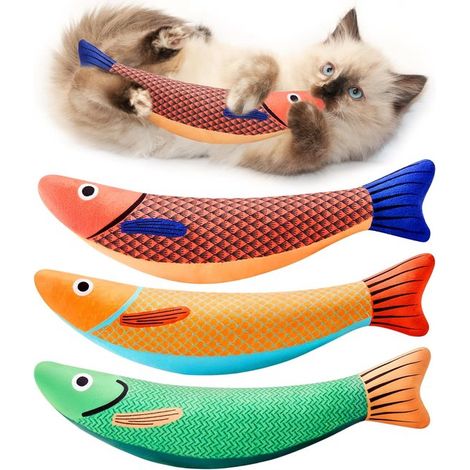 Juguetes interactivos para gatitos - Set de 3 piezas con forma de caballa - Con hierba gatera - Juguetes para jugar en interiores (1/5)