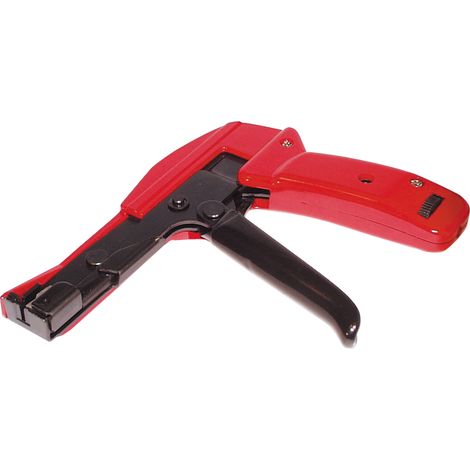 Tie gun draws the cable tie tighter and cuts off cable tie by light twist (1/2)