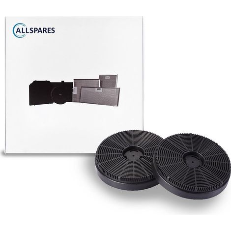 Filtro a carbone AllSpares (2 pezzi) per cappa aspirante compatibile con GoodHome 50 / CARBFILT50 (Ø150mm)