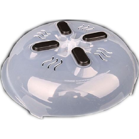 Couvercle magnétique pour micro-ondes - Couvercle anti-éclaboussures transparent pour micro-ondes - Couvercle pour assiette à micro-ondes avec évents de vapeur - Noir (1/5)