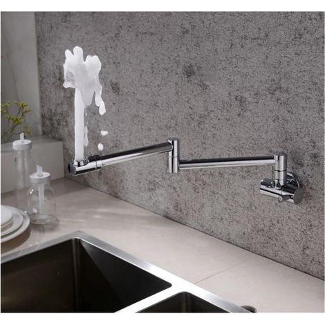 Robinet de Cuisine remplisseur de Pot Robinets de Cuisine muraux Robinets de Remplissage de Pot en Laiton Pivotant Pliant Rétractable Rotatif Stretch Bassin Robinet Évier Robinet (1/5)