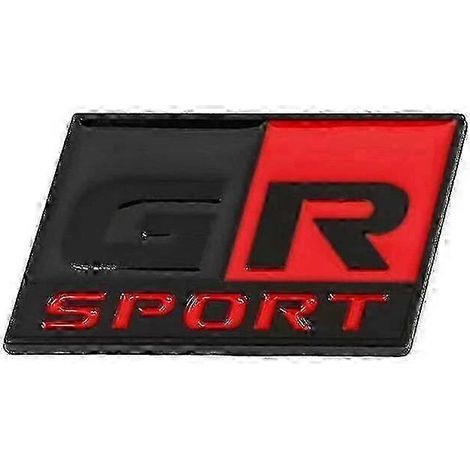 3D-Metalllogo GR Sport Emblem Kofferraumaufkleber für Toyota RZ RC RS Yaris Corolla CH Harrier Camry GR Sport Emblem Zubehör GRsport schwarz (1/5)