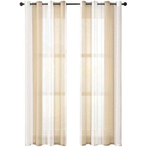 Rideaux Opaques pour Salon - 2 Pièces - Rideaux Thermiques Isolants avec Oeillets - Gris (1/4)