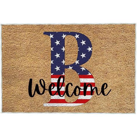 Tapis De Seuil - Tapis D'Entrée Patriote - 60 x 40 cm - Velours Cristal - Anti-Dérapant PVC - Intérieur Extérieur - 1 Pièce (1/4)