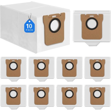 10 sacs à poussière pour robot aspirateur Dreame L10s Ultra / L20 Ultra / L10 Ultra/Xiaomi X10+, sac d'aspirateur, sac de rechange, ensemble d'accessoires, pièces de rechange, grande capacité 3L (1/5)