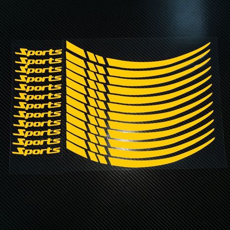 Bande Réfléchissante Pour Jante - Autocollant Pour Roue De Moto - Compatible 18 À 21 Pouces - Jaune - 12 Pièces (1/5)