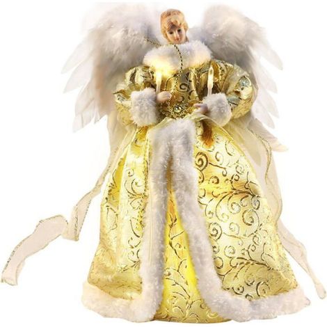 Ange de Noël - Décoration Cime Sapin LED 32 cm - Pour Arbre de Noël Table Cheminée - 1 Pièce (1/5)
