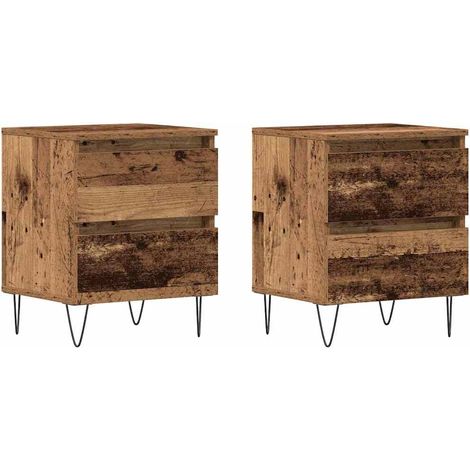 Maison Exclusive - Armadio da Notte 2 pcs Legno vecchio 40 x 35 x 50 cm (1/5)