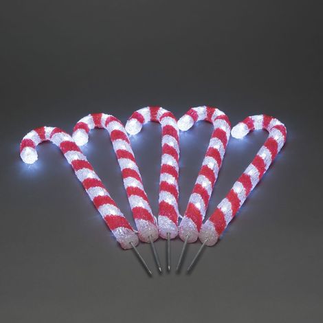 5x LED Zuckerstangen Garten Weihnachtsleuchten Beleuchtung Weihnachten Leuchte (1/3)