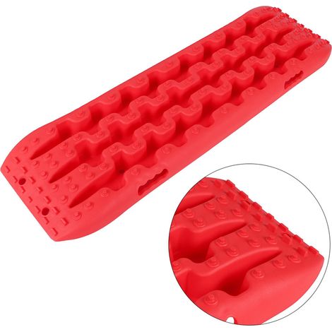 Planche de dépannage rouge pour sable, boue et neige, avec sac de rangement, adaptée aux véhicules tout-terrain. (1/5)