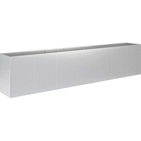 Macetero de Jardín Plateado 280 x 40 x 60 cm Acero Galvanizado vidaXL (1/5)