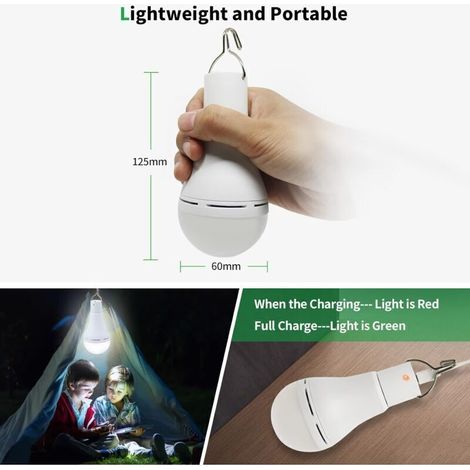 Ampoule rechargeable USB avec télécommande-7W LED dimmable-urgence camping extérieur