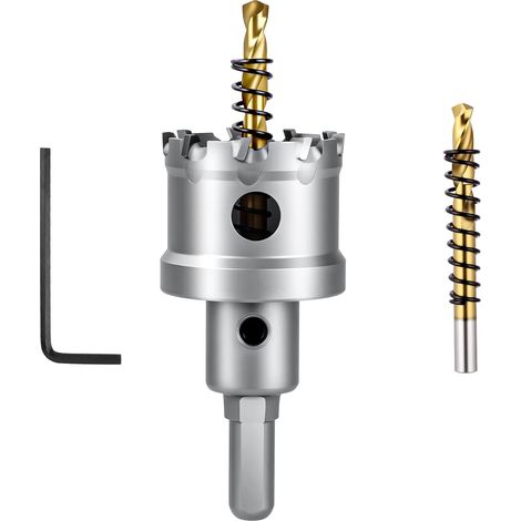 Foret de Scie Cloche en Métal, 35mm Scie Cloche en Carbure TCT Foret de Scie Trépan avec Forets Pilote, pour Métaux Durs, Acier Inoxydable, Fer, Aluminium, Plastique (1/5)