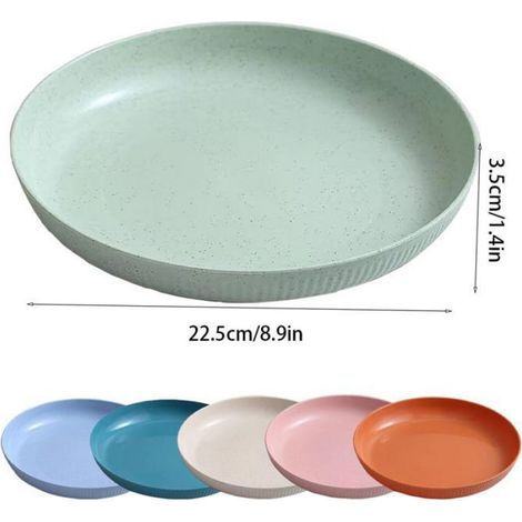 Assiette - Plastique Reutilisable - Pour Salade Et Pâtes - Incassable - 6 Pièces (1/5)