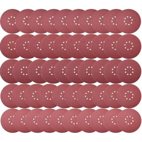 Disques de Ponçage 225 mm 50 Pièces Grain P40 8 Trous Disques Abrasifs 225 mm Ronds Papier Abrasif for Ponceuse pour Cloisons Sèches Ponceuse Girafe (1/5)