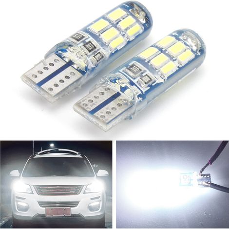 Feu de stationnement LED étanche en silicone sept couleurs pour voiture, LED T10, modification de voiture, stroboscope RGB, petit feu blanc (1/5)