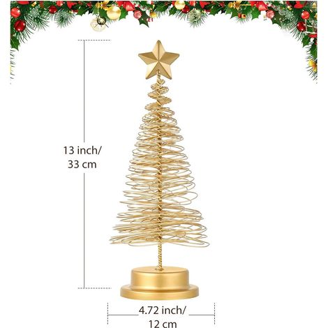 Arbre de Noël Lumière Spirale Arbre de Noël Bureau Lumière Décorative Or (1/5)