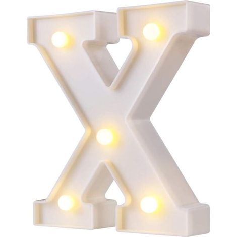 LED-Leuchtbuchstaben, 26 Buchstaben, ideal für Hochzeiten, Partys und Bars (Weißes X) – Fei Yu (1/5)