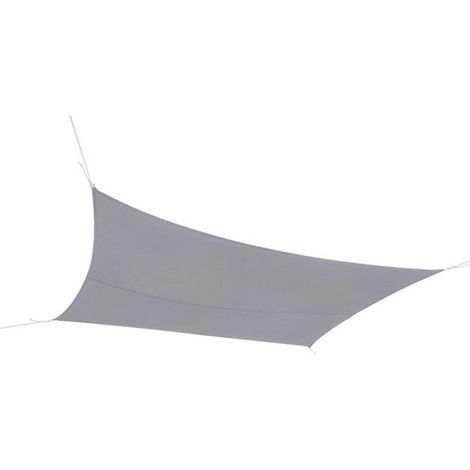 Voile d'ombrage - - Rectangulaire 4x3 m - Polyester 160 g/m² - Imperméable - Gris clair (1/4)