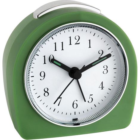 no-name Despertador Retro Verde silencioso con alarma y función snooze