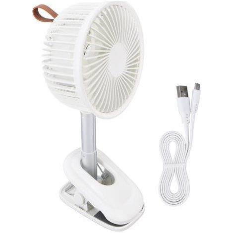 Ventilateur de Bureau USB à Pince 360°, 3 Vitesses, Flux d'Air Puissant, Blanc (1/5)