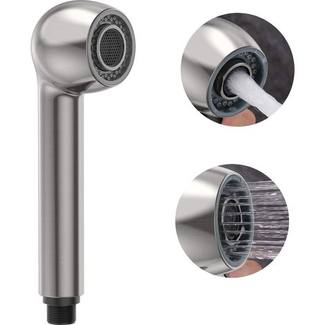 G1/2 Handbrause aus gebürstetem Silber mit Bidet-Düse für die Küche. – AquaForge