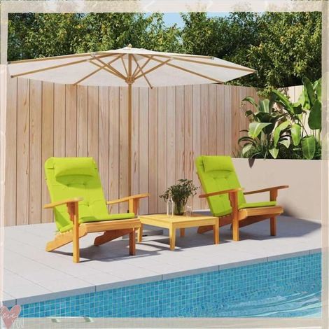 Coussins de chaise - VINGVO - Uni - Vert vif - 58 x 77 x 4,5 cm - Sangle élastique (1/5)