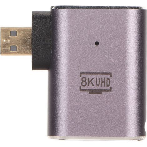Adaptateur HDMI coudé droit D-Shaped Mini mâle vers femelle 8K, connecteur convertisseur HD (1/5)