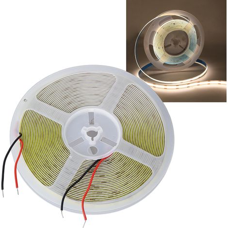 COB-LED-Streifen, Niederspannung, flexibel und selbstklebend, 10 m Länge, geeignet für den Innen- und Außenbereich, neutrales Licht 4000 K. (1/5)