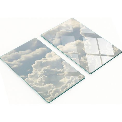 Tableros de vidrio decorativos multifuncionales con estampado de nubes, 2x30x52 cm.