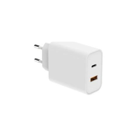 Chargeur secteur WE 1 Port USB + 1 Port USB C, Total 65W, Power Delivery, coloris blanc. Blanc (1/3)