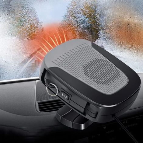 Calefactor para coche de 12 V y 150 W con ventilador de descongelación y cable para encendedor de cigarrillos. (1/4)