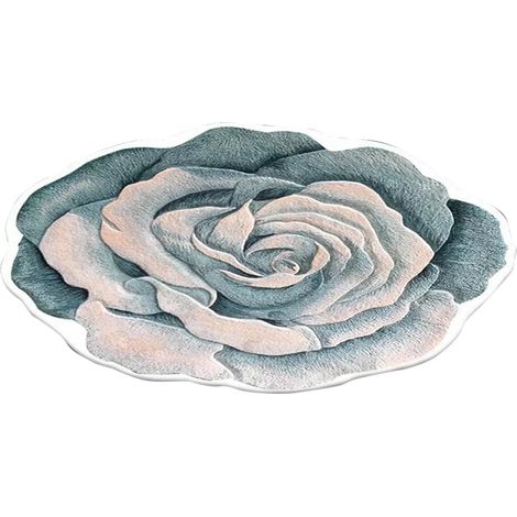 Tapis Floral En Velours Cristal - Diamètre 60 Cm - Motif 3D Transfert Chaleur - Pour Salon Chambre Bureau Balcon (1/5)