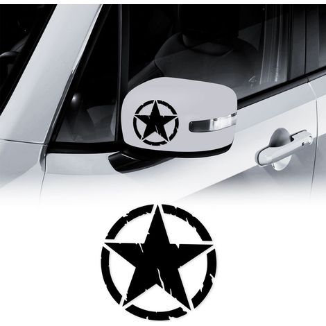 Adesivi Stella Army per Jeep Renegade, 2 Pezzi - Dimensione: 9 CM - Colore: NERO OPACO