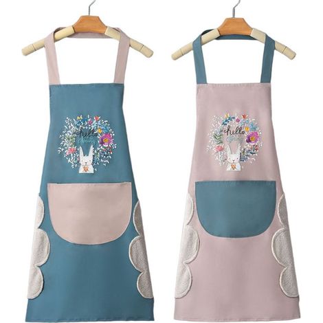 Grembiule da cucina da donna con tasca per salviette umidificate. Ampia tasca per pulirsi facilmente le mani. Idrorepellente, ideale per cucinare e cuocere al forno. Grembiule da pasticceria. (1/5)