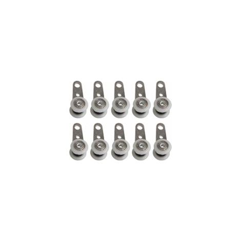 Lntyq Lot De 10 Roulettes Pour Baies Vitrées Ou Portes Coulissantes - En Métal Et En Plastique - 4,5 X 1,9 Cm
