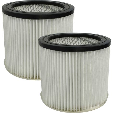 vhbw 2x filtro a pieghe piatte compatibile con Scheppach NTS30 aspiratore umido/secco - nero / bianco